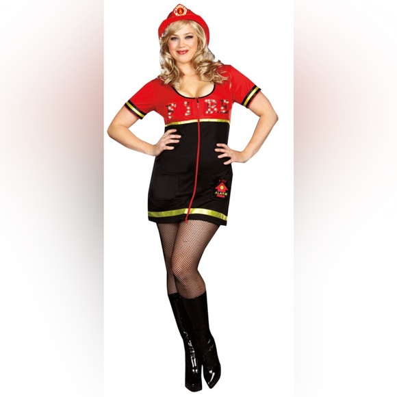 🎃 Halloween Costume Sexy🔥 Burn Baby Burn🔥 Fireman with Lights Size 3X/4X - Picture 4 of 7